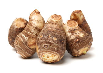 Taro on white background