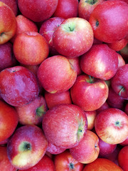 Red apples texture of food.