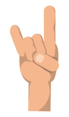 Rock Hand Symbol over white background, colorful design vector illustration