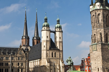 Obraz premium Halle-Saale Stadtpanorama