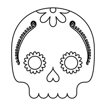 sugar skull icon over white background, vector illustration