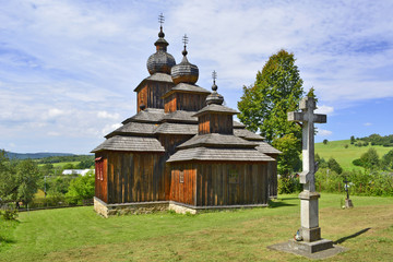 Greek catholic wooden church  in Dobroslava, Slovakia