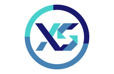 XS Global Blue Ribbon letter Logo