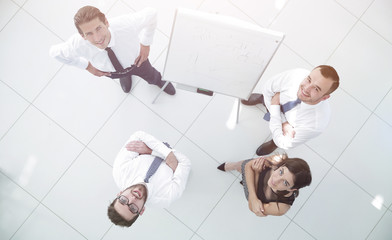 view from the top. background image of successful business team