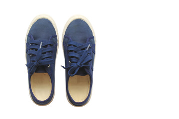 blue shoes on white background