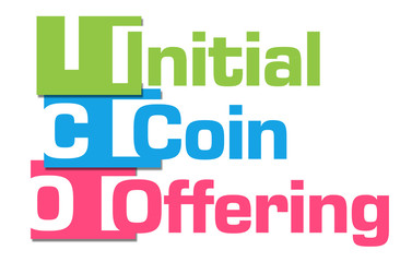 Obraz premium ICO - Initial Coin Offering Blue Grey Blocks 