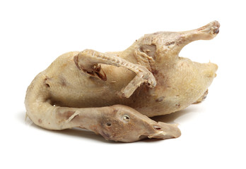 steamed duck on white background