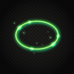 Neon green oval frame with space for text