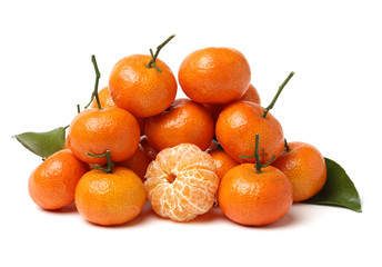 tangerine orange on white background