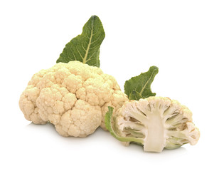 Fresh cauliflower on white background