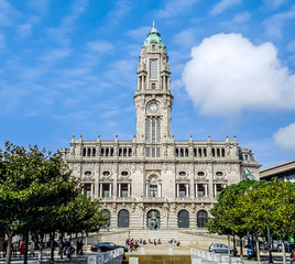 Fototapeta na wymiar Porto City Hall on Liberdade Square. Portugal.