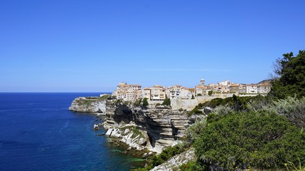 Fototapeta na wymiar Bonifacio – medieval reality. Bonifacio is a star attraction for visitors to the French island of Corsica. Photos filmed on 22.05.2016 year.