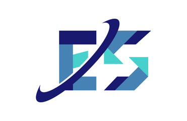 ES Ellipse Swoosh Ribbon Letter Logo