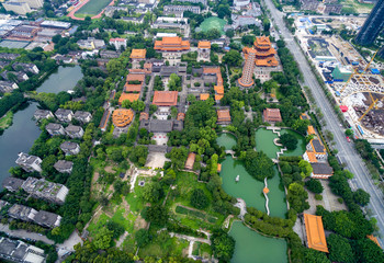 Aerial view of Xichansi, Fuzhou, Fujian Province, China