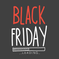 Black Friday loading word vector illustration doodle style 