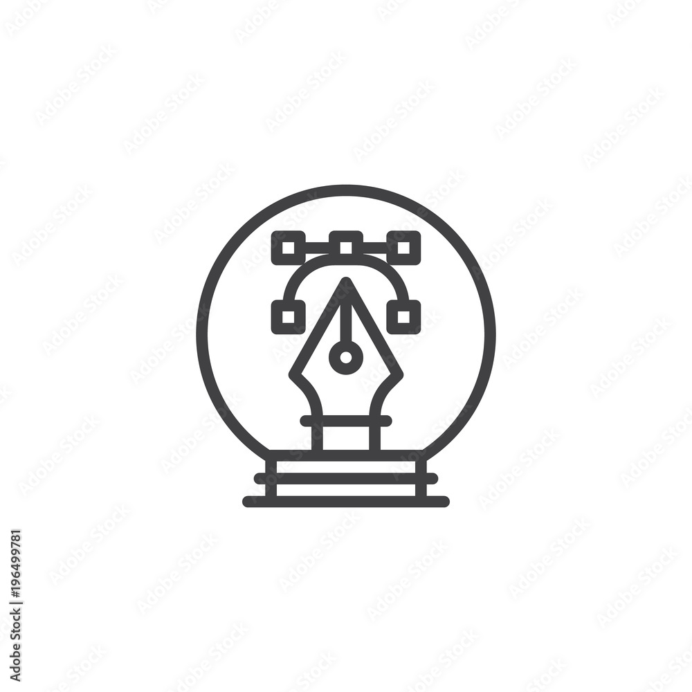 Fototapete vector graphic design pen outline icon. linear style sign for mobile concept and web design. writing