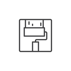 Fototapeta premium Paint roller outline icon. linear style sign for mobile concept and web design. Painting a wall tool simple line vector icon. Symbol, logo illustration. Pixel perfect vector graphics