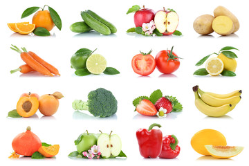 Obst und Gemüse Früchte viele Apfel Tomaten Orangen Paprika Farben Freisteller freigestellt isoliert