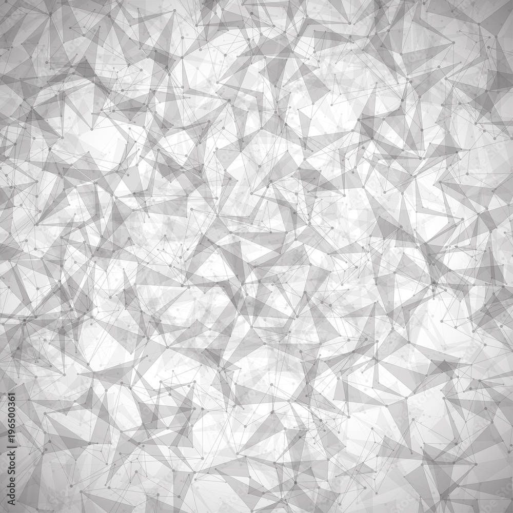 Poster Grey graphic background illustration dots with connections for your design