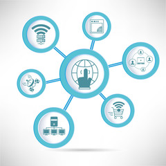 communication and network concept diagram