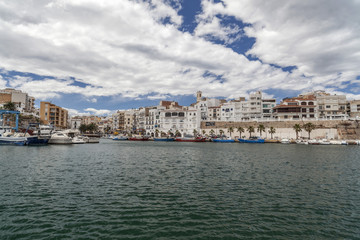 Fototapeta na wymiar Village and port view of Ametlla de Mar, catalan village of Costa Daurada.Spain.