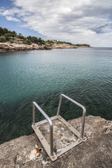Beach view of Ametlla de Mar, catalan village of Costa Daurada.Spain.