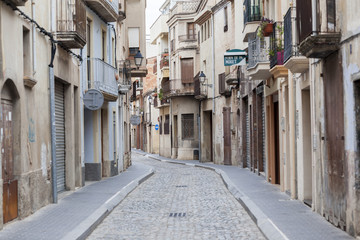  Village street view, El Vendrell,Catalonia.Spain.