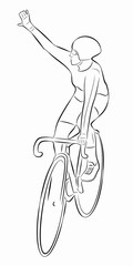 illustration of cyclist , vector draw