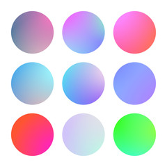 Modern gradient set with round abstract backgrounds. Colorful fluid cover for poster, banner, flyer and presentation. Trendy soft color. Template with modern gradient set for screens and mobile app