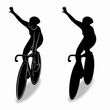 silhouette of cyclist , vector draw