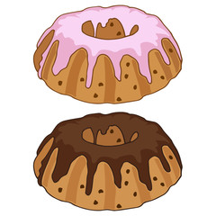 vector easter cake gugelhupf on white background