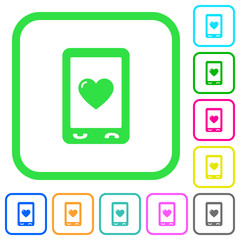 Favorite mobile content vivid colored flat icons