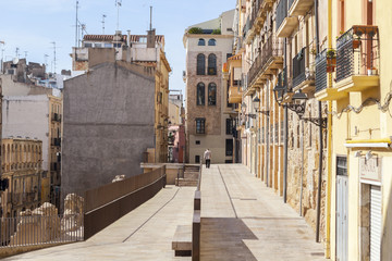 Fototapeta na wymiar Street view in historic center of Tarragona,Spain.