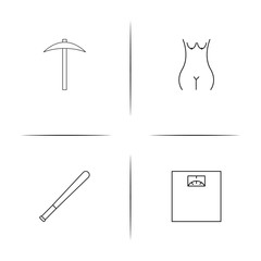 Sport Fitness And Recreation simple linear icon set.Simple outline icons