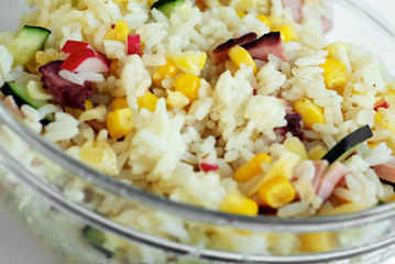 Fresh healthy rice for lunch