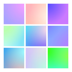 Modern gradient set with square abstract backgrounds. Colorful fluid covers for calendar, brochure,...