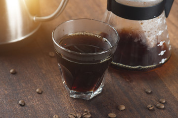 coffee carafe and coffee dripping
