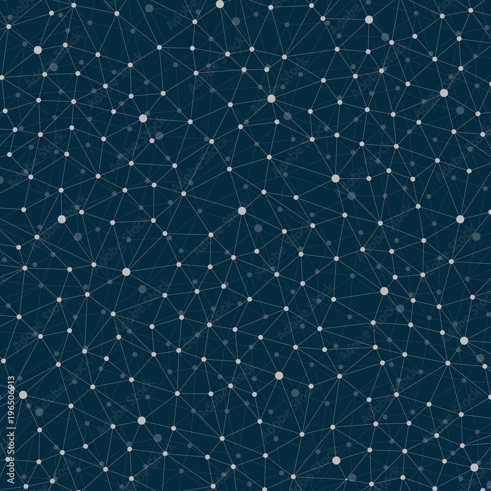 Aufkleber geometric abstract background with connected line and dots. modern stylish polygonal backdrop for yo