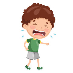 Obraz premium Vector Illustration Of Kid Crying