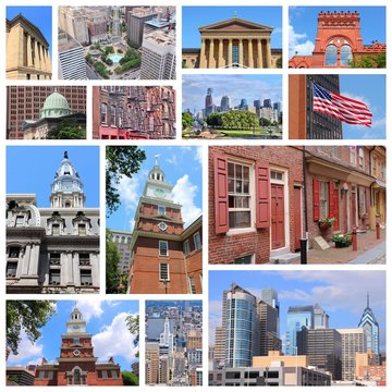 Philadelphia postcard collage