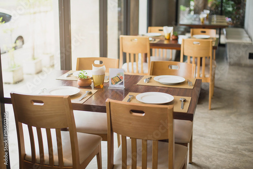 Table Set Restaurant Table Setup In Outdoor Cafe Small