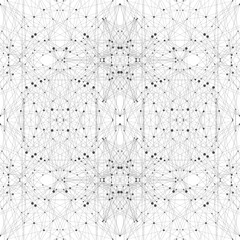 Technology grey illustration . Connected lines with dots 