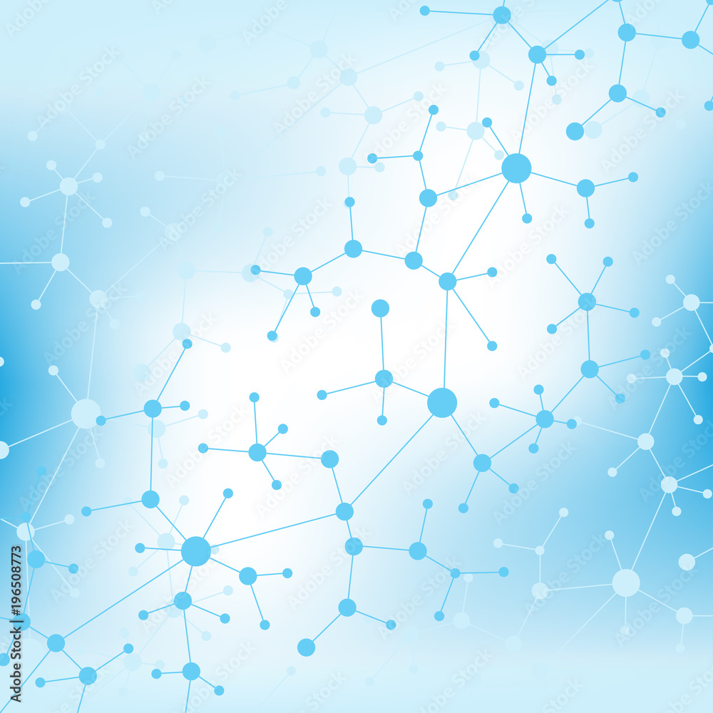 Poster Molecule and communication with connected dots and lines. DNA molecule structure. Graphic background for your design , Illustration