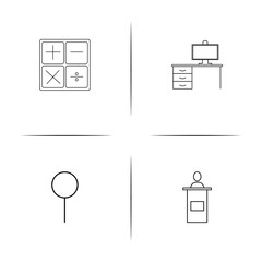 Office simple linear icon set.Simple outline icons