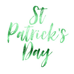 St Patrick's day green foil Irish message