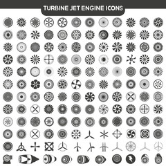 gear and cog icons set
