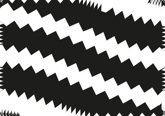 Abstract wavy lines. Curved zigzag black and white stripes. Vector illustration