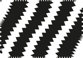 Abstract wavy lines. Curved zigzag black and white stripes. Vector illustration