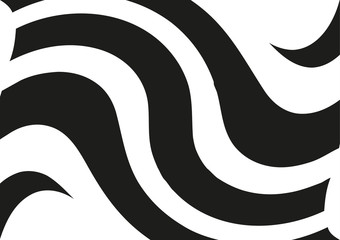 Abstract wavy lines. Curved black and white stripes. Vector illustration