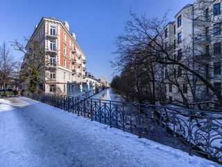 Klosteralleebrücke Hamburg im Winter